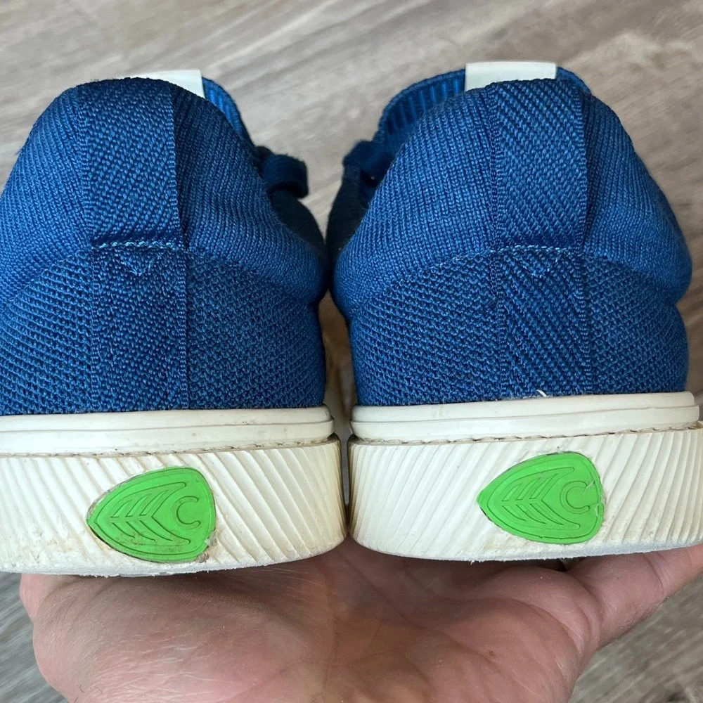 Cariuma Ibi Low Knit Lace Up Sneakers Blue Bamboo Womens 10 Mens 8.5 EU 41‎